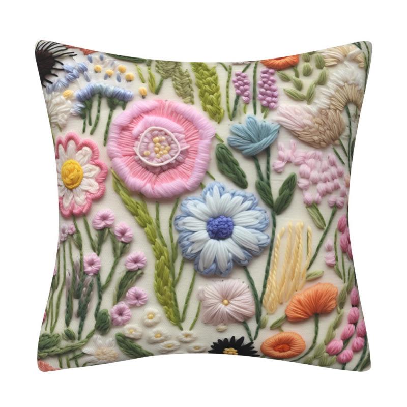 New Stereo Embossed Floral Pillowcase Cushion Cover with Digital Printing