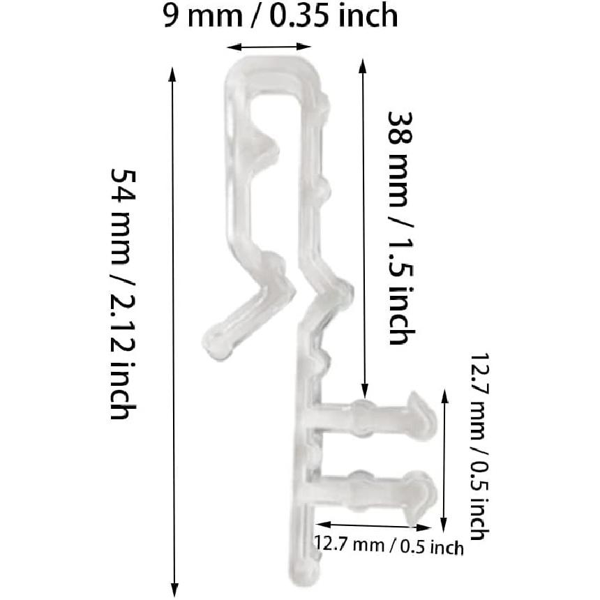 20 Pcs Valance Clips for Blinds, Hidden Blind Clips, 2.1 Inch Hidden Channel Valance Clips, Hidden Blind Clips, Mini Blind Valance Clips, Hidden