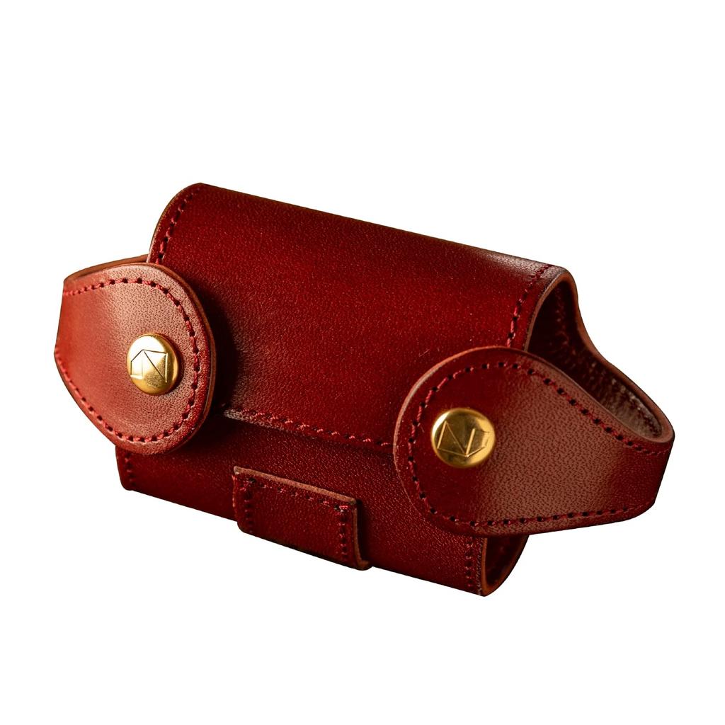 Am De Mas Golf Ball Holder (2 Balls, Tee Holder, Clip), Genuine Tochigi Leather, Made In Japan, Double Red, GC-039