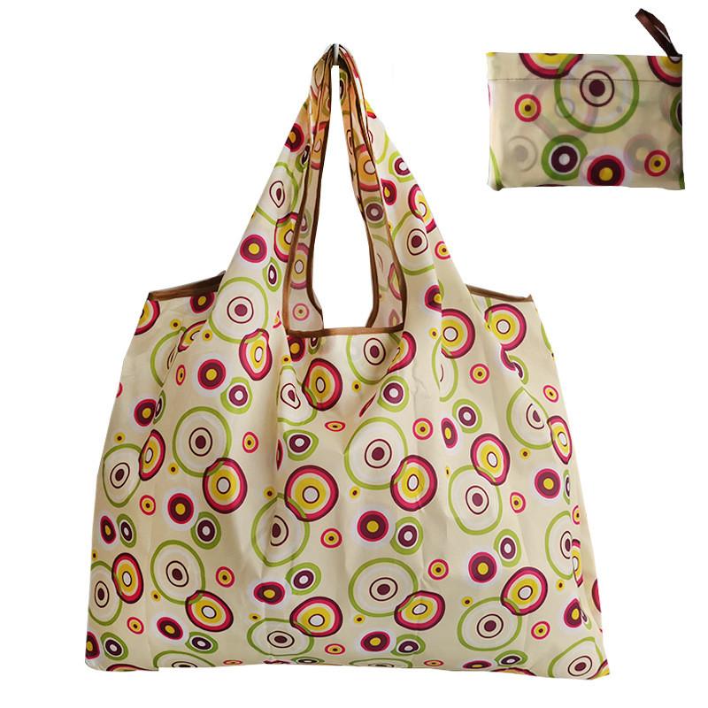 Nylon faltbare recycelbare Einkaufstasche umweltfreundliche wiederverwendbare Einkaufstasche für Damen, Tasche für Obst Gemüse Lebensmittel, mit Blumenmuster