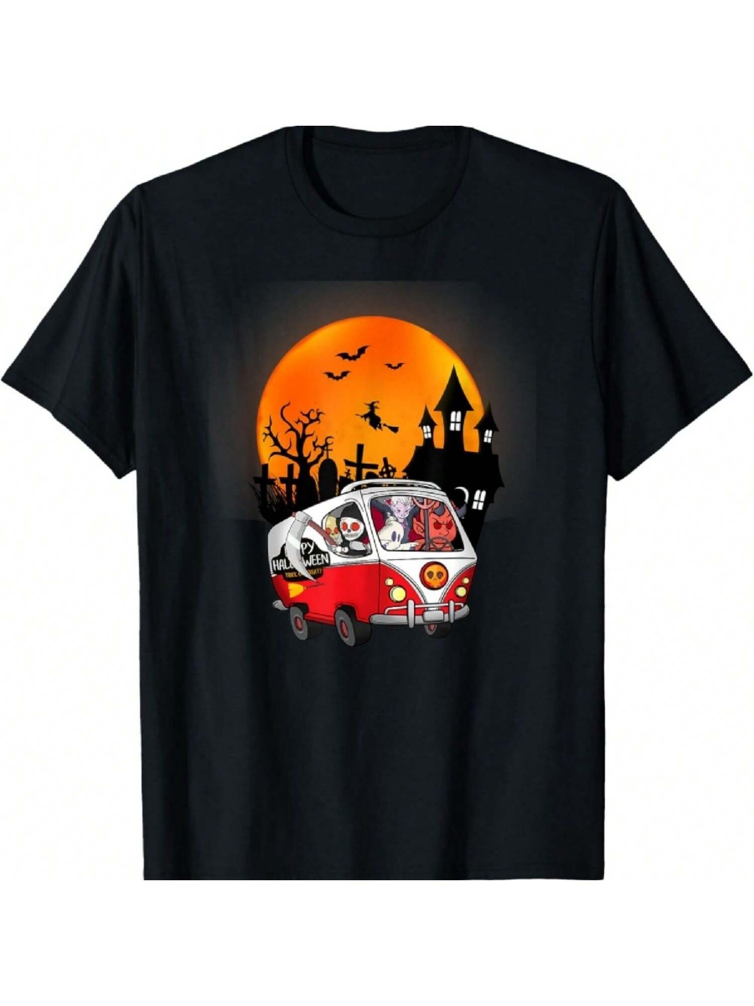 Devil Dracula Ghost Grim Reaper Skeleton Halloween Van T-Shirt S разноцветный