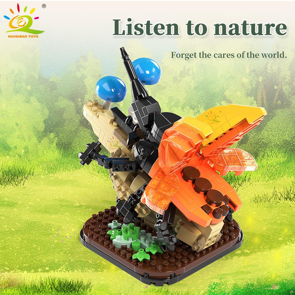 Moc Insect Flower Model Building Block Butterfly Plant Decoration City Construction Toy Kids Adult DIY Romantic Gift