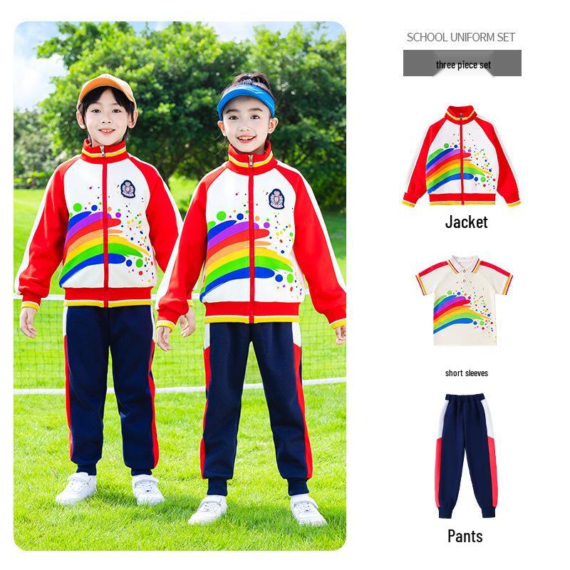 2025 Neuer Stil Buntes Akademisches Kinder Sommer Sportuniform Set