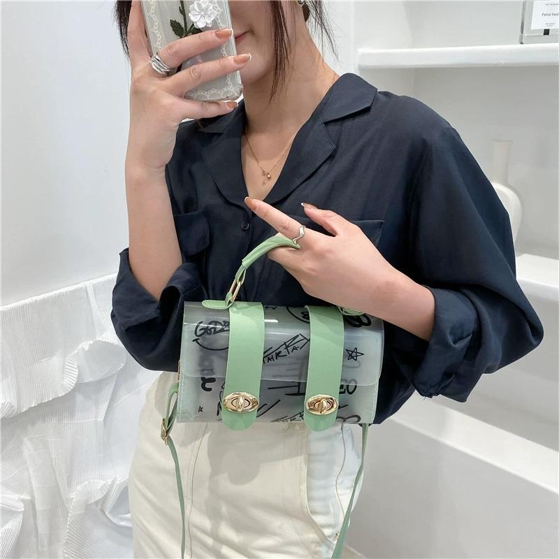 Transparent Jelly crossbody bag Girls simple casual crossbody bag Fashion crossbody bag shopping portable fashion single shoulde