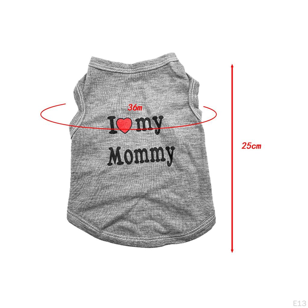 Hunde-Shirt, „I Love Mom“, Tank-Top mit Buchstaben-Aufdruck, Weste, Katze, Welpen, T-Shirts, Kleidung für kleine Hunde