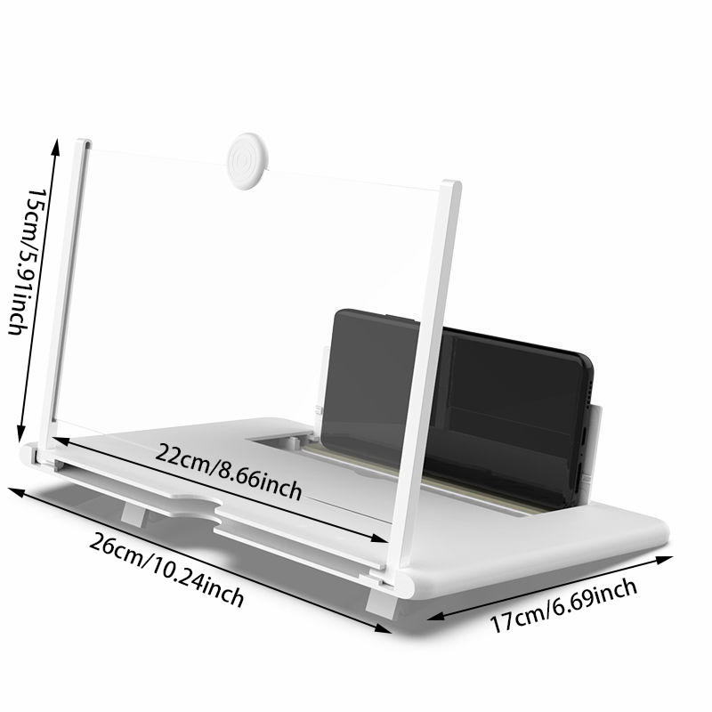 12-Inch Mobile Phone Screen Magnifier Amplifier Pull-Out Ultra-High Definition Smart Mobile Phone Movies Amplifier with Foldable Holder Stand