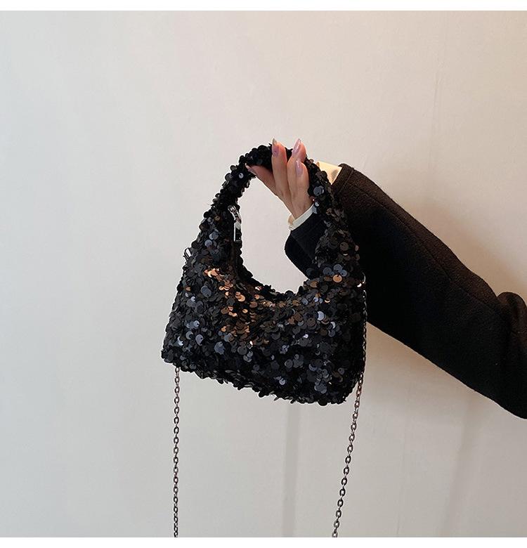 Women's Luxury Sequin Crossbody Handbag - Large Capacity, Elegant Design