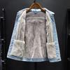 Men's Korean Style Winter Velvet-Lined Denim Jacket - Trendy, Warm, Casual Wear for Students
