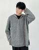 Men's Winter Half-Zip Hooded Knitwear: Trendy Loose Fit Sweater for Couples