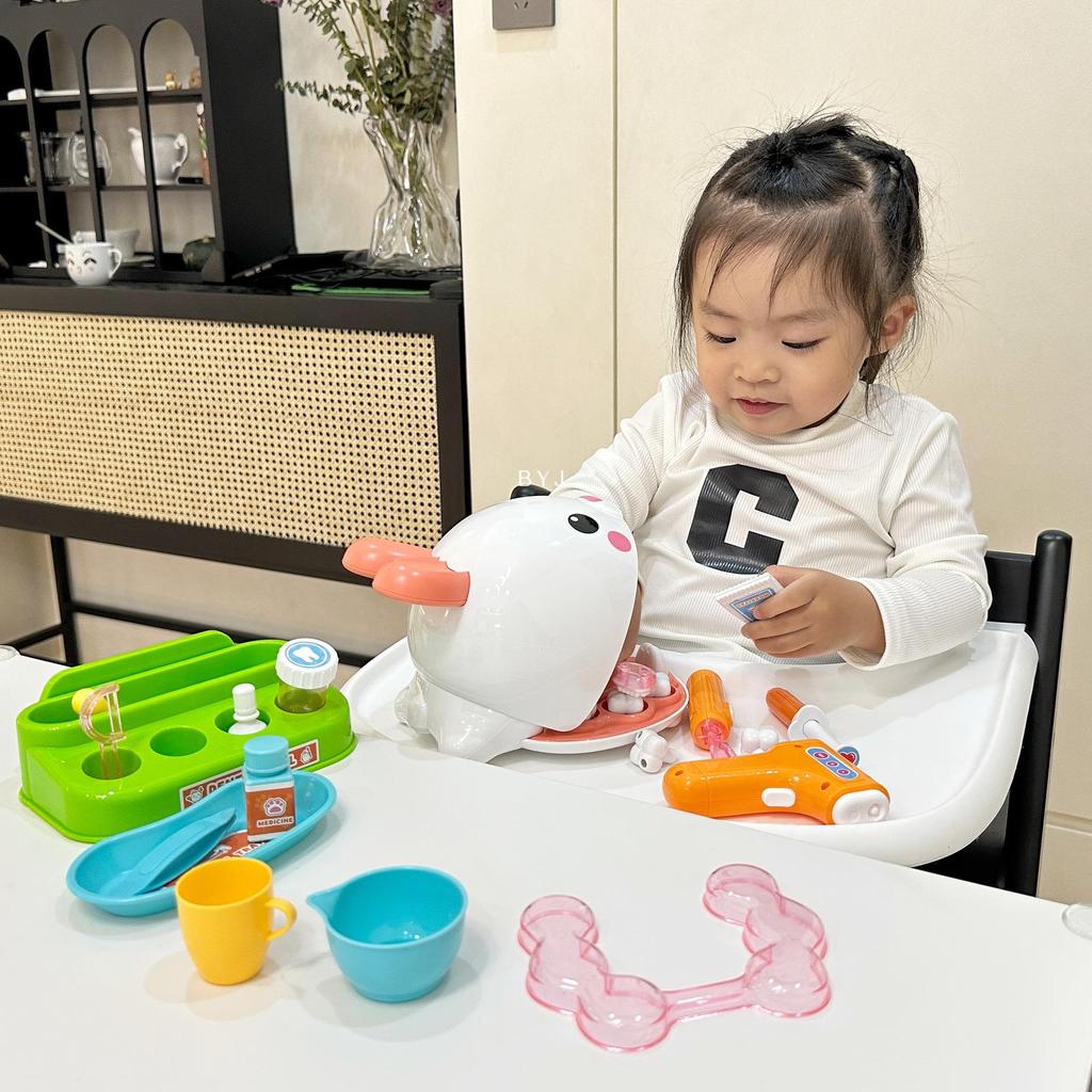 Bowawa Children's Pet Dentist Simulation Play Set: Tooth Extraction, Filling, and Brushing Educational Toy.