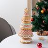Resin Gingerbread Christmas Village Tree Simulated Hand Painted Xmas Tree Ornament with Glitter Powder