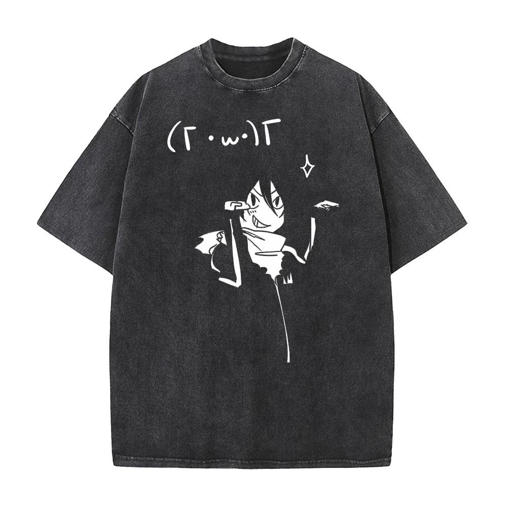 

Yato Noragami Funny Clothing Men Women Short Sleeve Manga T-shirts Vintage Washed T Shirt Casual Cotton Tee Harajuku Male Tshirt XXL