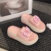 2025 Spring and Summer New Slippers Women Wear Thick-bottomed Muffin Bottom Bow Beach Slippers Cross-border Wholesale
