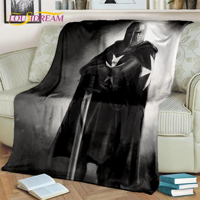 Cartoon Templar Cavalier Knight Crusaders Blanket,Soft Throw Blanket for Home Bedroom Bed Sofa Picnic Travel Office Blanket Kids