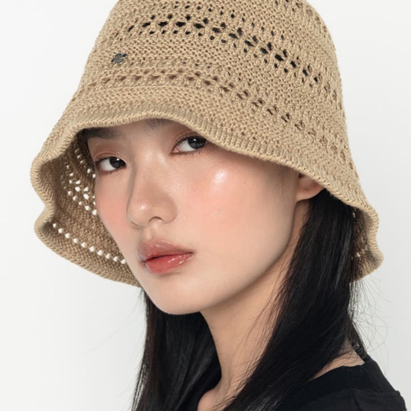 HIGHSCHOOLDISCO Logo Summer Bucket Hat Beige