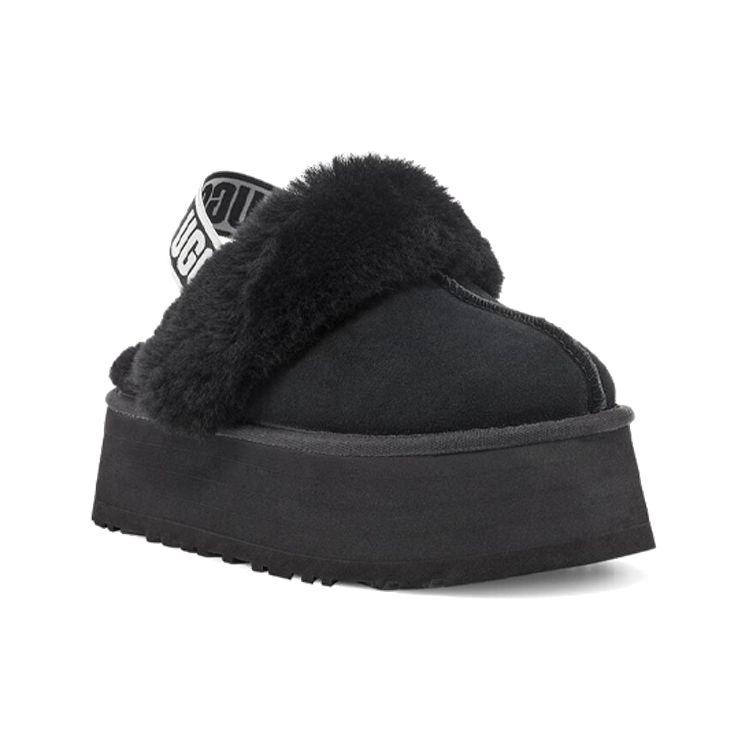 UGG Funkette Slipper Black Women Sneakers White 1113474-BLK