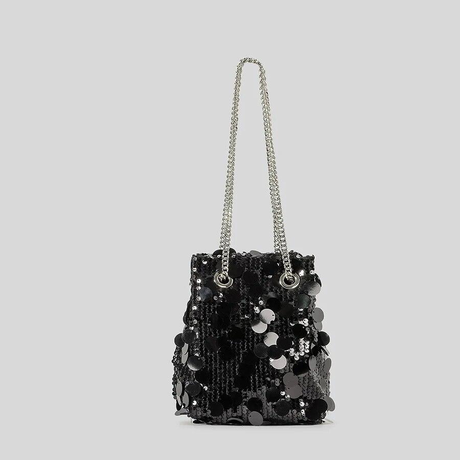 Купить Сумка-ведро с блестящими блестками, блестящие цепочки, сумки ...