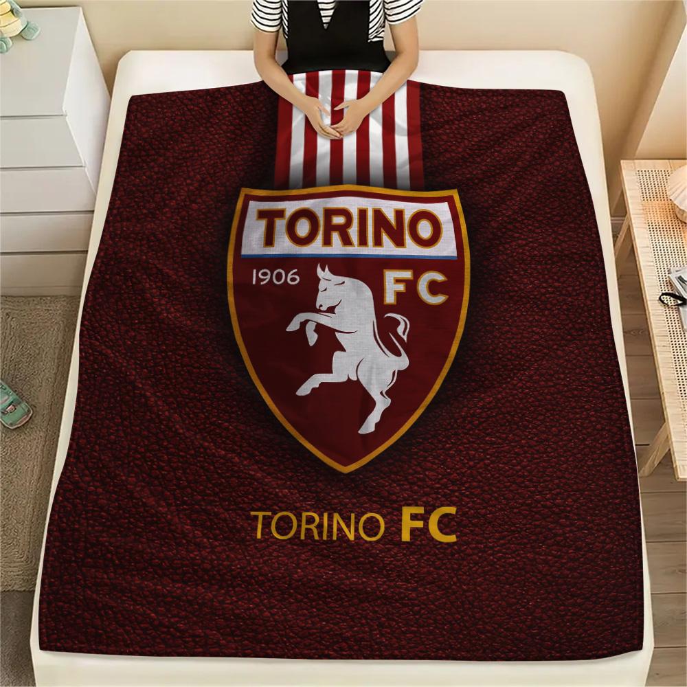 Coperta in Flanella con Stampa Torino FC, Alta Qualità, Confortevole per Tutte le Stagioni, Arredamento per la Casa, Calore e Comfort