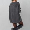 Retro Knit Sweater Women's Round Neck Pullover Sweater Loose Women's Clothing