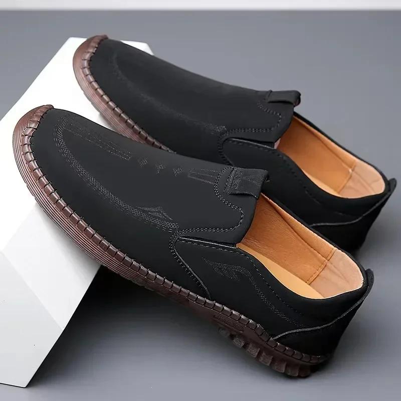 Men Casual Leather Shoes Men Fashion Leather Genuine High Quality Loafers Luxury Brand Comfortable Men Casual Driving Shoes