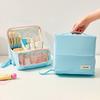 Multi-Compartment Vertical Makeup Bag Large Capacity Cosmetic Organizer  Girls