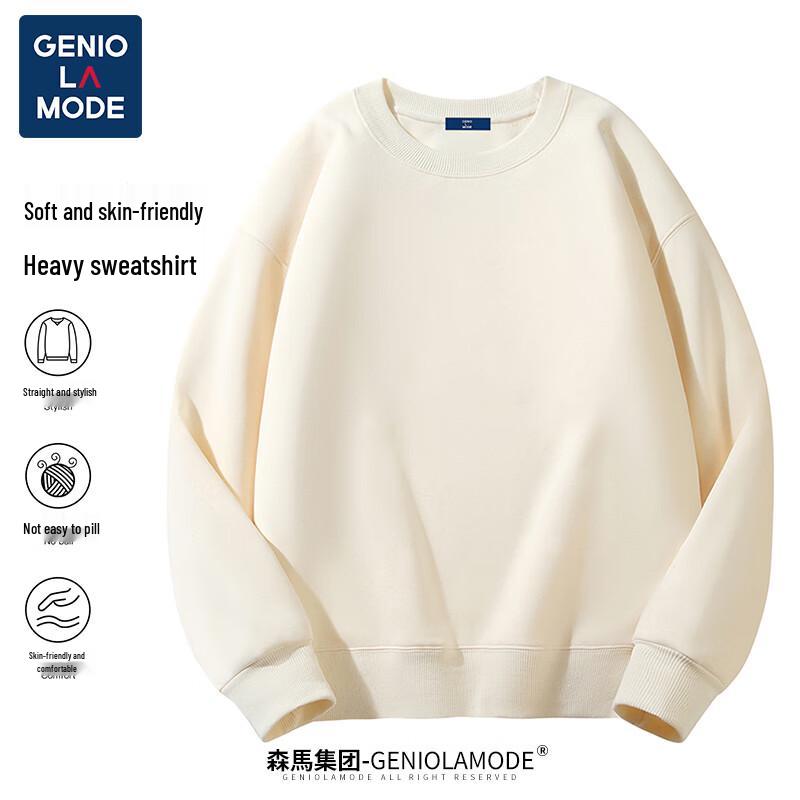 

GENIOLAMODE Men s Loose Fit Solid Round Neck Sweatshirt M