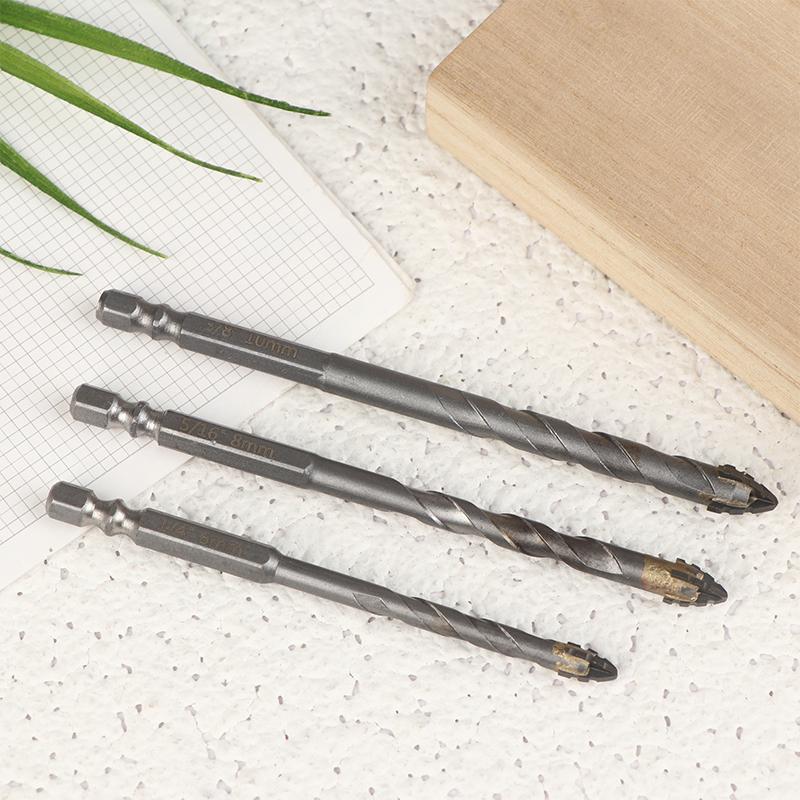 3-teiliges Vierkant-Zahnkranz-Exzenter-Twist-Bohrer-Set für Trockenbohrungen in Keramikfliesen, Glas, Marmor, Beton