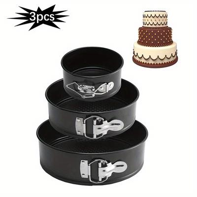 3pcs Round Cake Mold with Lock Bottom Baking Tray, Cake Mold Set Cake Baking Tray