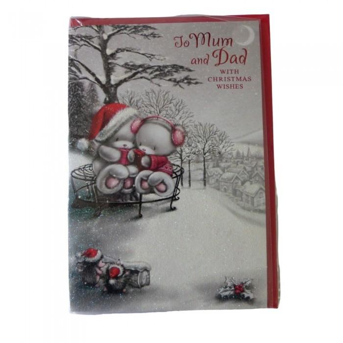 Simon Elvin For Mum And Dad Christmas Card (Pack of 12)