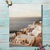 Greece Coastal Poster Santorini Seaside Patio Tree House Beach Wall Art Canvas Painting Print Pictures Living Room Home Decor