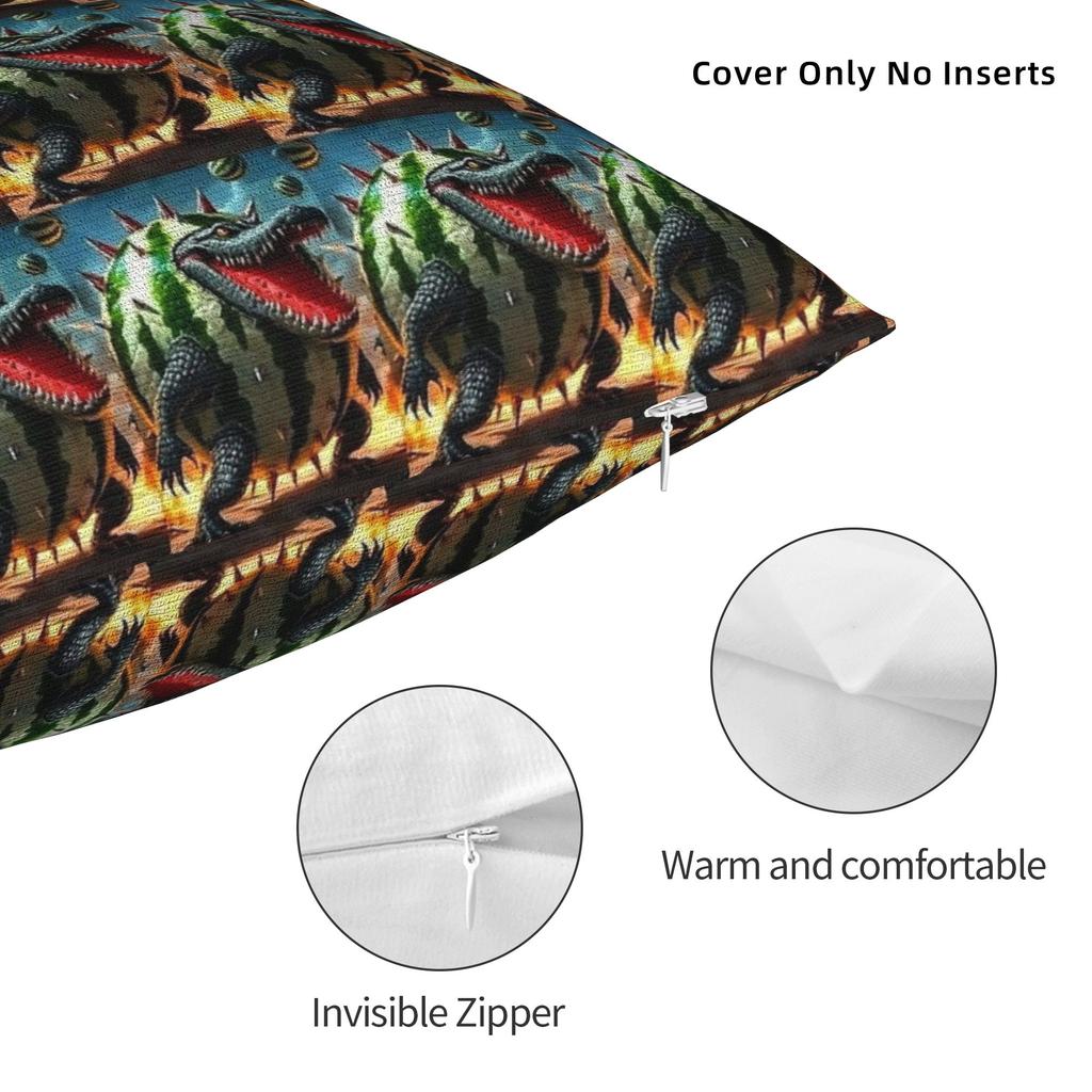 Watermeloni Crocodili Brainrot Fusion Italian Meme Pillowcases Cute Funny Pillow Case For Couch Sofa Bedroom Comfy Pillow Cover