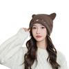 Cute Woollike Knitted Hat Cat Ears Womens Lady Girl Headgear Cap Christmas Hats Soft Beanie Hat Pullover Cap