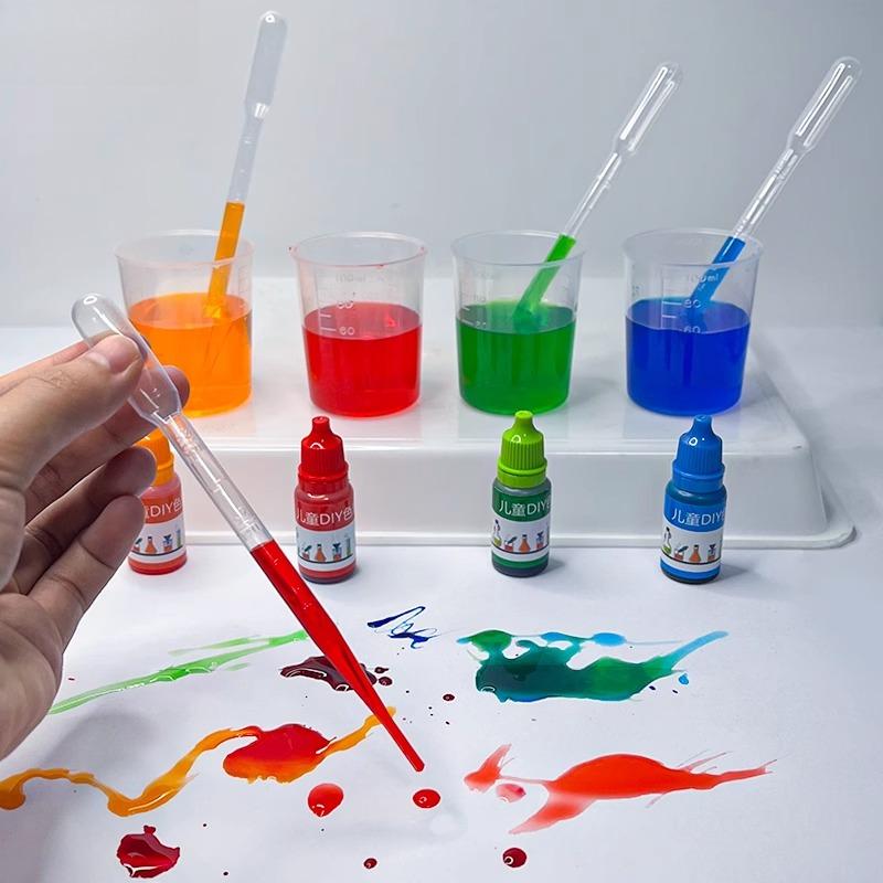 8 Colors Food Grade Pigment 10ml Bottled Tie-dye Children's DIY Material Science Experiment Supplies Educational Aids