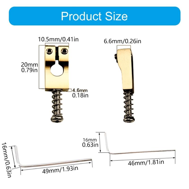 6Pcs Guitar Tremolo Bridge Saddles Brass Vibrato Bridge Saddles Replacement Electric Guitar Gourd Bridge Saddles Enduring