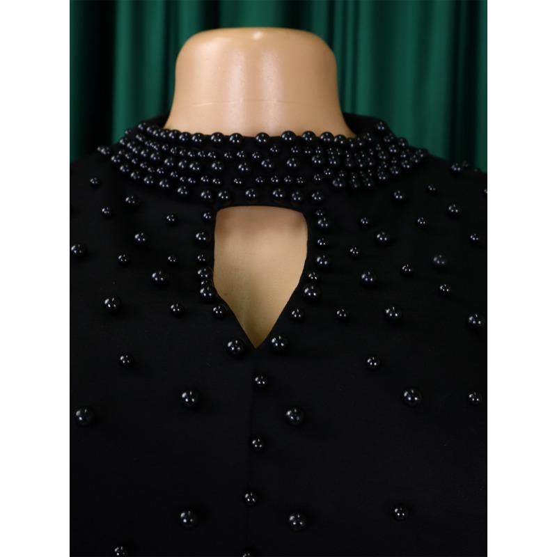 YYFS Women's Fashion Spring Fall Solid Color Print Long Sleeve O-Neck High Waist Casual Dresses