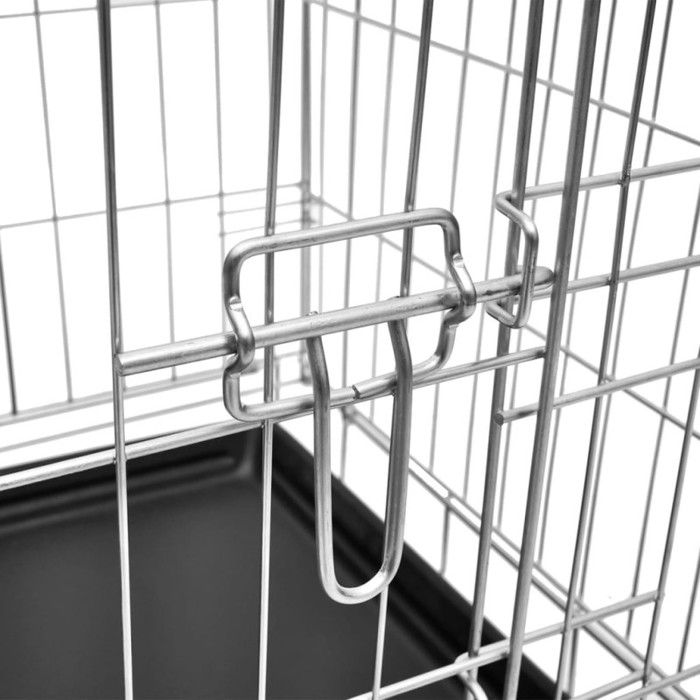VidaXL Foldable Metal Dog Cage M