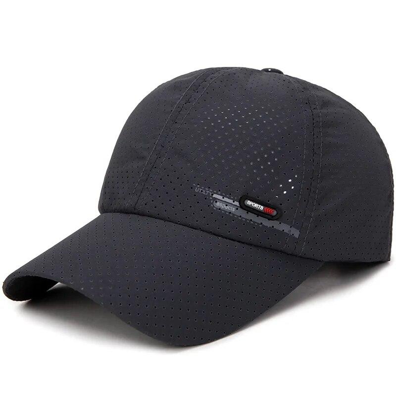 

Summer New Breathable Hole Punch Quick Dry Hat Men s Outdoor Fishing Shade Sunscreen Baseball Cap Cycling Travel Sports Cap Adjustable темно серый