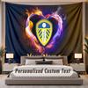Custom Name Text Tapestry Leeds United Personalized Polyester Wall Tapestry For Bedroom And Room
