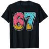 67 Ice Cream Drip Meme Funny Six Seven Gen Alpha Slang TShirt Y2k Baseball Drip Graphic Outfit Fashion Sports Cotton Casual Tee
