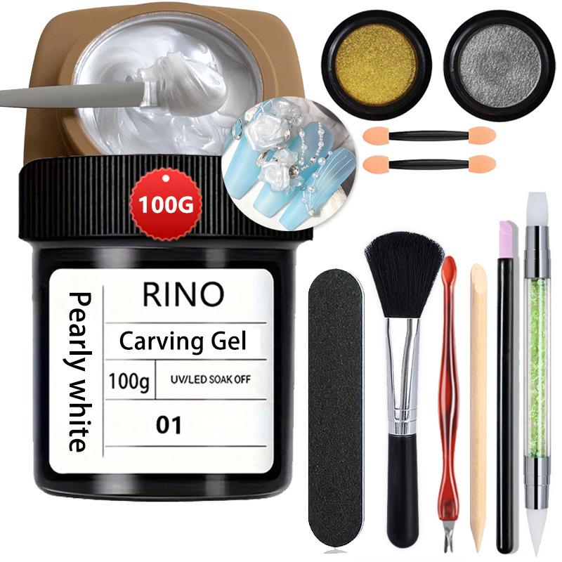 

Satin Carved Gel Polish Set - Large Capacity, Ice Flower Style