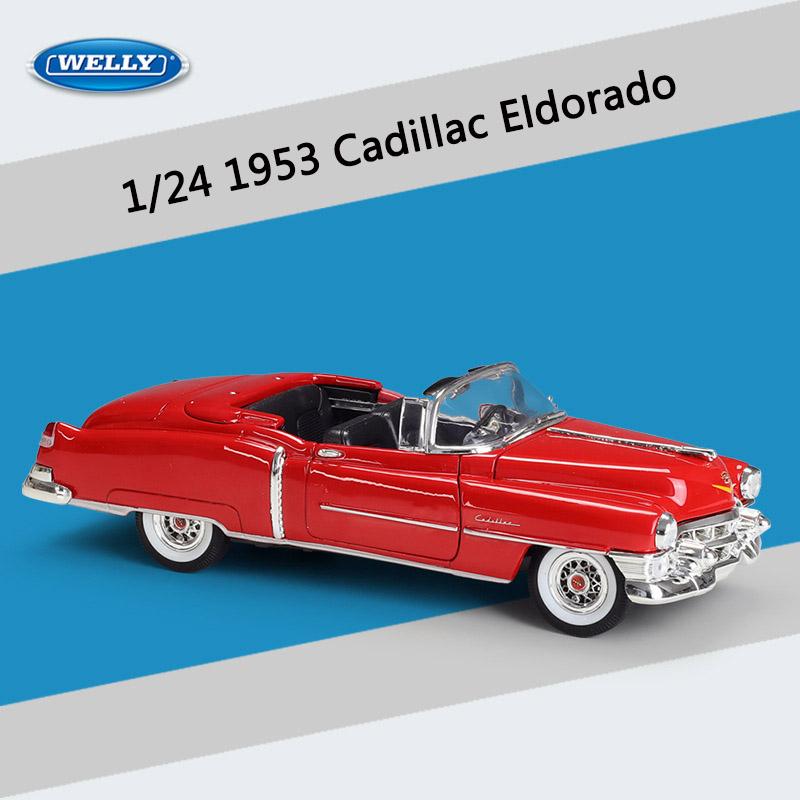 Welly 1:24 Cadillac Eldorado Alloy Sports Car Model Diecast Metal Classic Retro Old Vehicles Car Model High Simulation Kids Gift