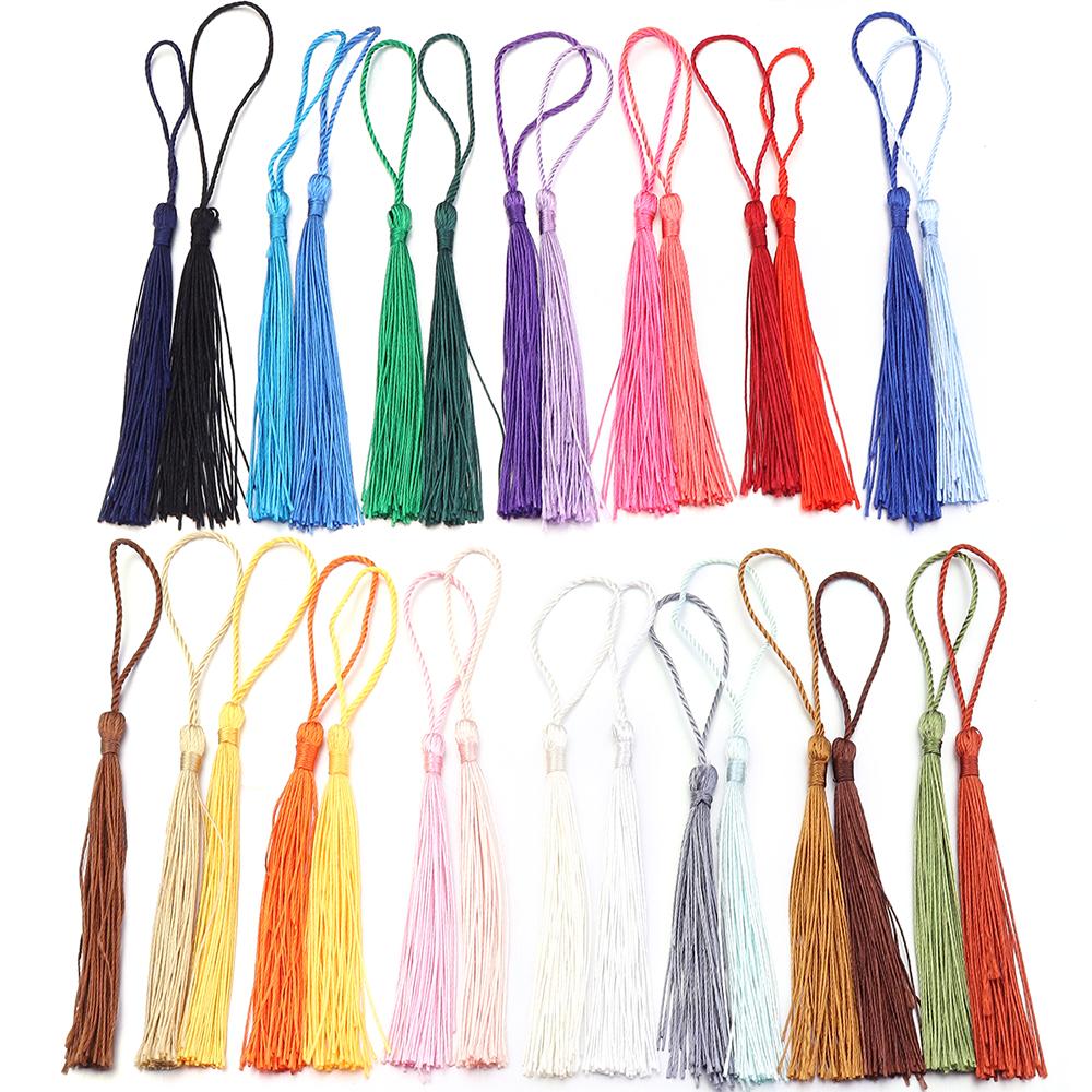 30-100pcs/lot Colorful Polyester Silk Tassel Fringe Cotton Tassels Trim For Sewing Curtains Accessories DIY Bookmark Decoration