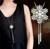 Korean Snowflake Tassel Necklace - Versatile Long Sweater Chain for Women, Autumn-Winter Fashion Accessory