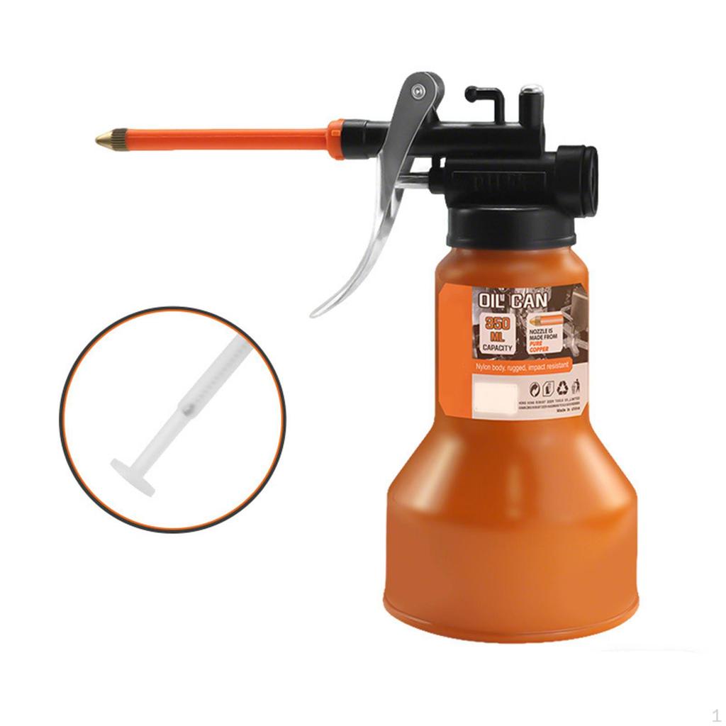 Metal Oil Can Manual Garage Equipment Portable Spray with Rigid Spout Pump Oiler for Bikes