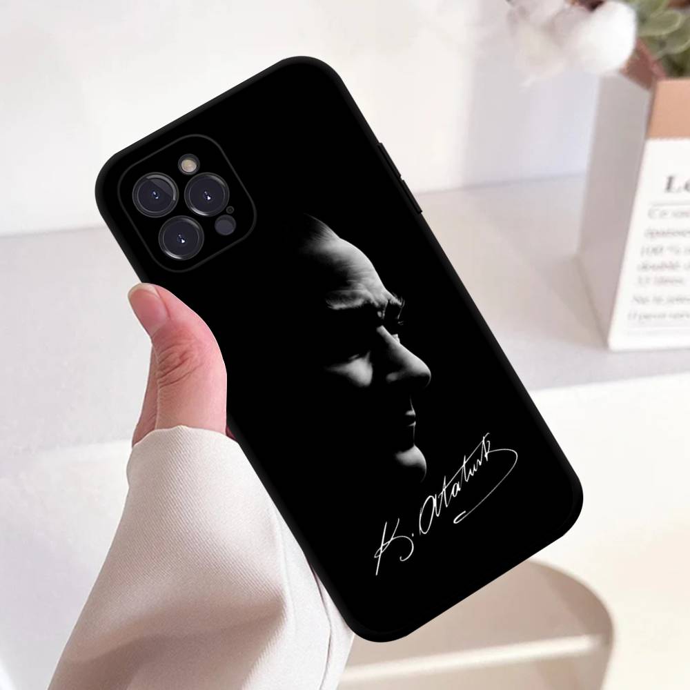 

Mustafa Kemal Ataturk Signature Black Matte Phone Case For iphone 17 Air 16 15 14 13 12 11 Pro Max Plus Back Cover TPU Soft Case iPhone 15pro max