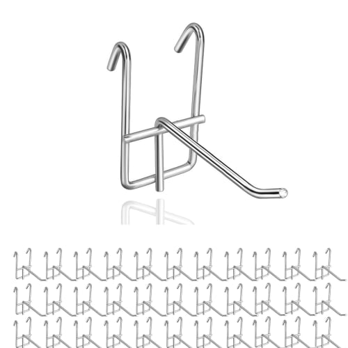 

35 Silver Net Hooks, 5cm Mesh Panels, 50mm Silver Net Hooks, Wire Net, Metal Rack, Steel Mesh Panel Parts, for Product Display, Exhibition, and Storag