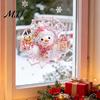 Langlebige Feiertags-Fensterkunst 2 Stück Weihnachts-Sticker im Buntglas-Stil, Doppelseitig?Zweiseitig bedruckte weihnachtliche statische dekorative PVC-Schilder Aufkleber, Schneemann