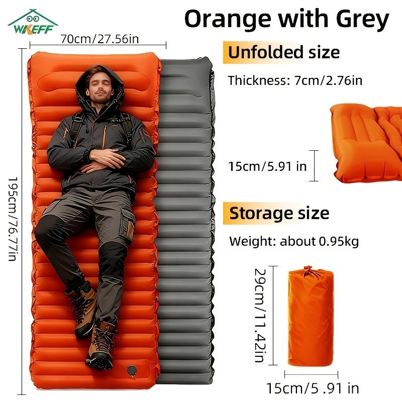 

94inch Extra Thick I-Beam Camping Sleeping Pad with Pillow Ultralight Portable Inflatable Mat with Built In Foot Pump for Hiking Backpacking Road Trip