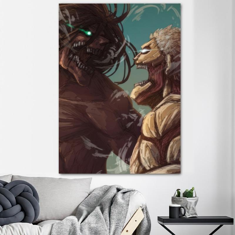 Attack on Titan Anime Imprimeuri Poster Autocolante de Perete Autocolante Imagini Pictură pe Pânză Living Decor Acasă
