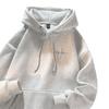 Hooded sweater men's autumn and winter velvet thickened versatile trendy brand letter printing American student clothes jacket